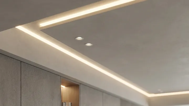 Foto 4 do ensaio: detalhe do teto com iluminação